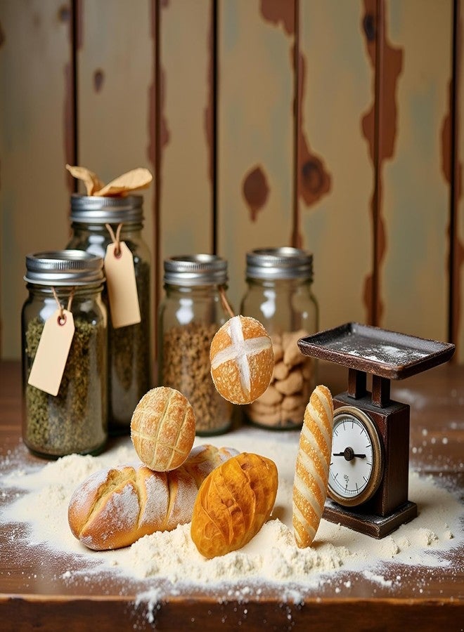 ٨ قطع من إكسسوارات تزيين بيوت الدمى المصغرة (١/١٢) على شكل خبز، ٤ أنواع مختلفة من الخبز لبيت الدمى المصغر، مزيج من الراتنج، إكسسوارات تزيين طعام بيت الدمى المصغر - Image 3